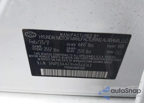 2017 Hyundai Sonata Limited from USA, damaged, VIN 5NPE34AF9HH566163